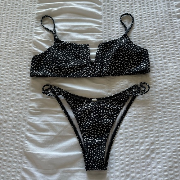 SHEIN Other - SHEIN Black and White Polka Dot Bikini Set